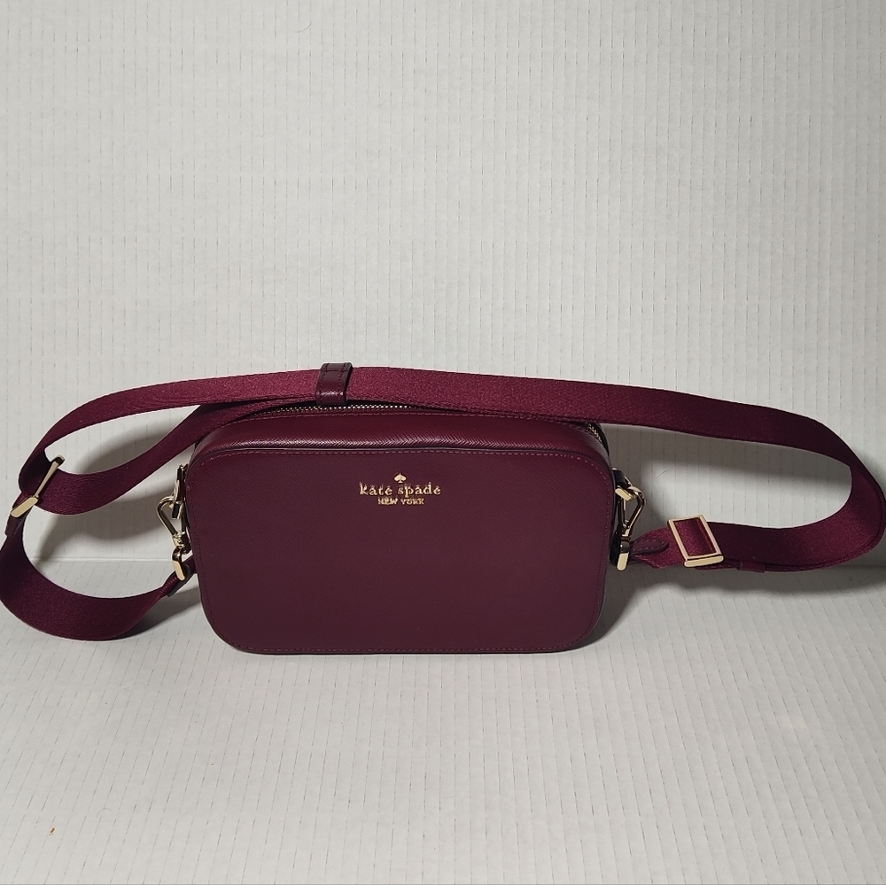 Kate Spade Madison Camera Bag in Blackberry Preserves Burgundy KC584 NWOT - Picture 10 of 12